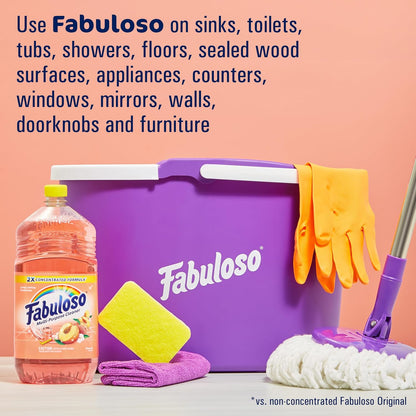 Fabuloso Multi-Purpose Cleaner, 2X Concentrated Formula, Refreshing Lemon Scent, 56 oz