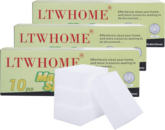 LTWHOME Magic Cleaning Sponge Medium Size Multi-Functional Melamine Foam for Kitchen, Bathroom, Wall(Pack of 30)