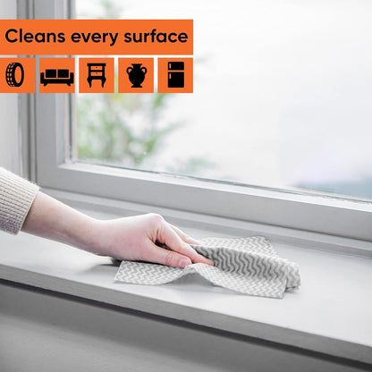 Superio Handy Wipes For Kitchen Multi-Purpose Heavy-Duty Reusable Cleaning cloth for house, Bathroom, and office. Disposable Dish Towel (60 Grey)