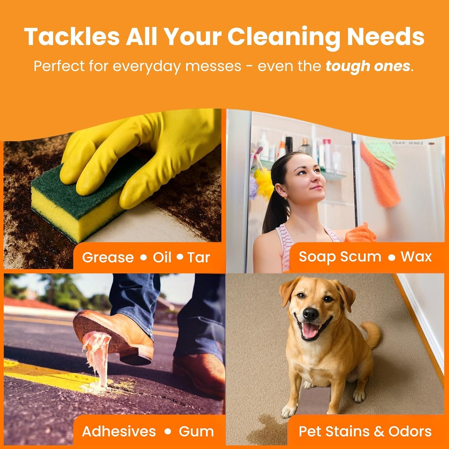 Citra Solv All Purpose Cleaning Spray – Powerful Citrus Degreaser for Kitchen & Bathroom, Multi-Surface Cleaner, No Harsh Chemicals, Valencia Orange 22oz