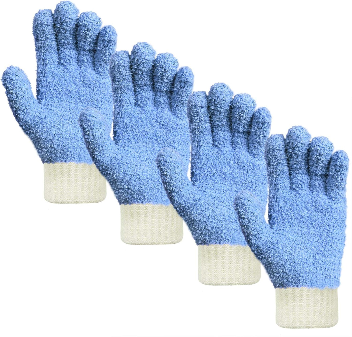 MIG4U Microfiber Dusting Gloves House Cleaning Glove for Blinds, Windows, Shutters, Furniture, and Car, Reusable Lint-Free Pink 1 Pair S/M