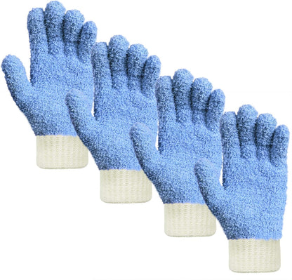 MIG4U Microfiber Dusting Gloves House Cleaning Glove for Blinds, Windows, Shutters, Furniture, and Car, Reusable Lint-Free Pink 1 Pair S/M