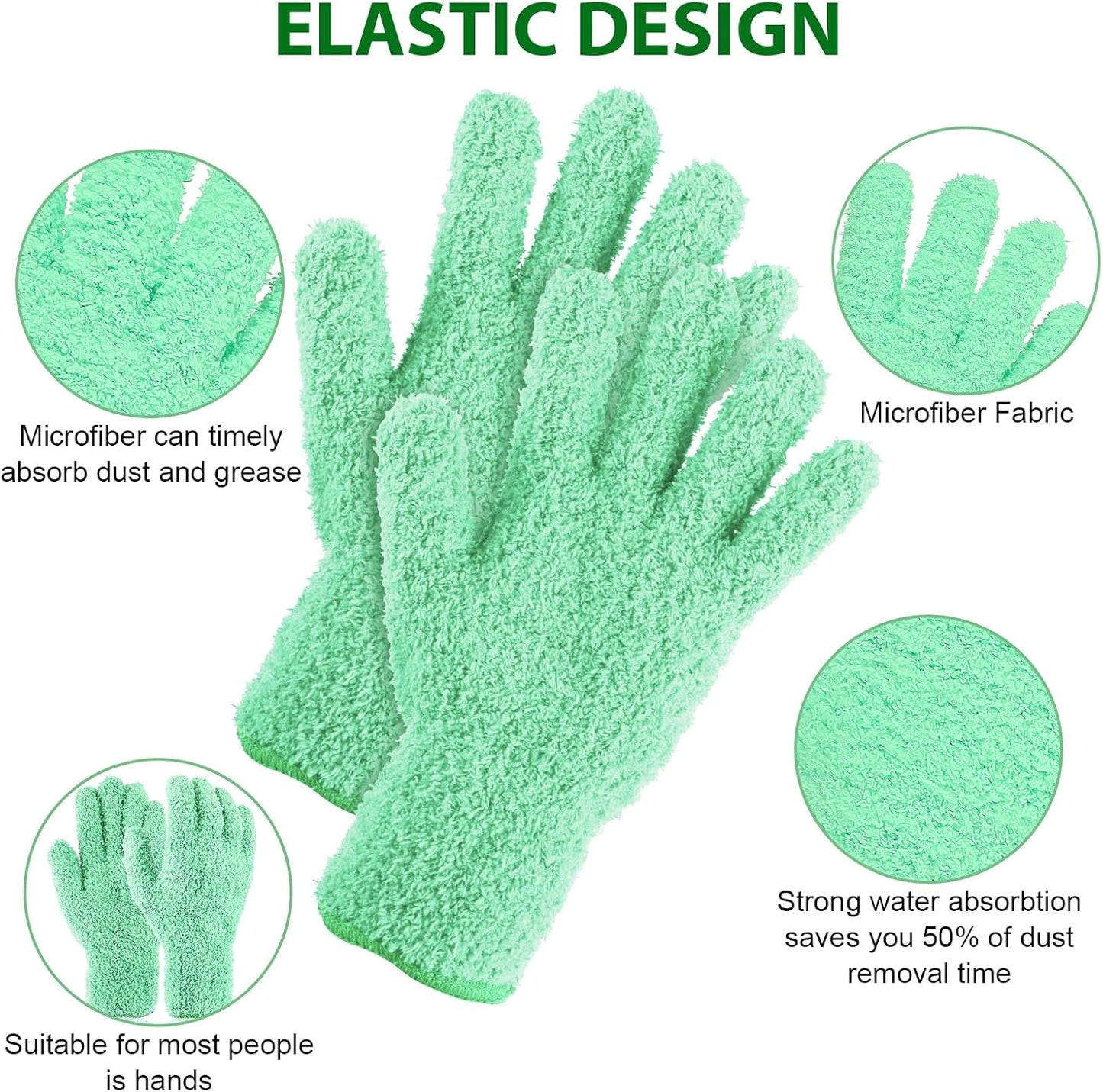 Ymapinc Plant Dusting Gloves, Microfiber Dusters for Cleaning Kitchen Indoor Mitt for House Use Desk Window Blind Screen Wash