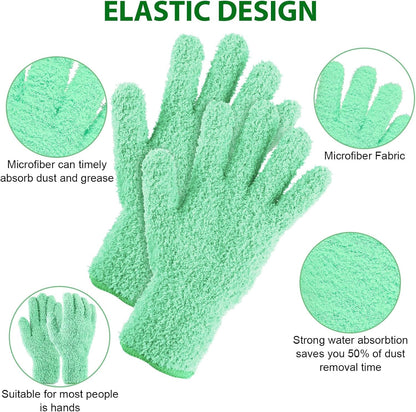 Ymapinc Plant Dusting Gloves, Microfiber Dusters for Cleaning Kitchen Indoor Mitt for House Use Desk Window Blind Screen Wash