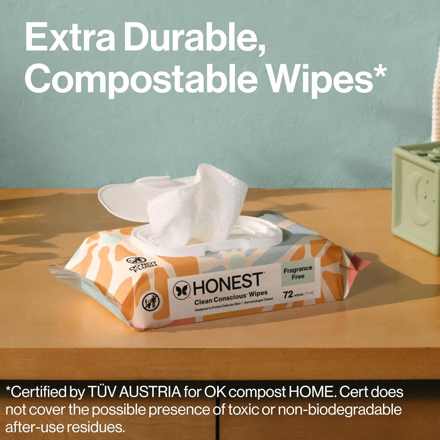 The Honest Company Hypoallergenic Multi-Use Baby Wipes for Sensitive Baby Skin, Rose Blossom, 60 Count
