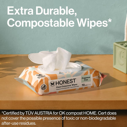 The Honest Company Hypoallergenic Multi-Use Baby Wipes for Sensitive Baby Skin, Rose Blossom, 60 Count