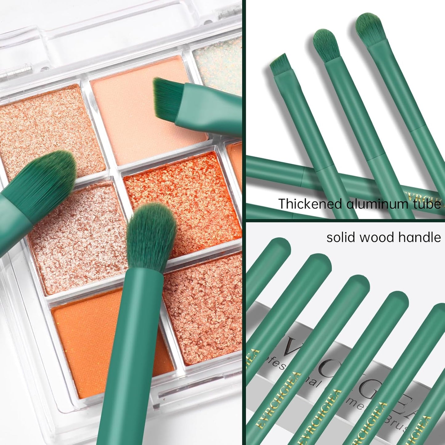 Eye Makeup Brush Set, 6 Pcs Professional Blending Eyeshadow Makeup Brushes for Concealer Eyebrows Eyeliner, Soft Hairs & Wood Handle