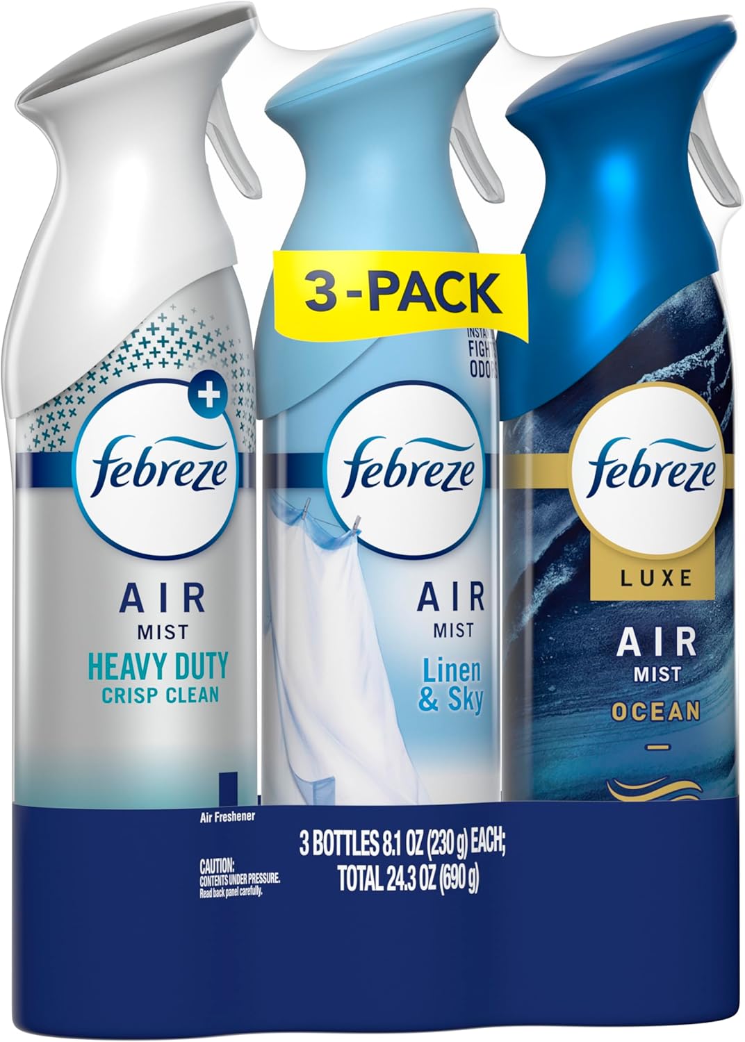 Febreze Air Mist, Air Freshener Spray, Odor Fighting Room Spray, Deodorizer for Home Bathroom Kitchen Office Apartment Dorm Room Classroom, Kitchen Base Mix, 8.1oz, 3ct