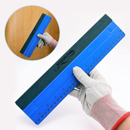 NEWISHTOOL Vinyl Wrap Squeegee for Vinyl, Big Size Wallpaper Smoothing Squeegee, 3 Pack 25CM Decals Squeegee with Ruler & Micro Suede Felt Edge for Sign Making Graphic Window Tint Film Application