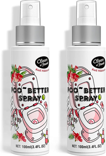 Clean-n-Fresh Toilet Spray, Wild Peony Scent, Bathroom Odor Eliminator & Air Freshener For Room, Trash Cans, Shoes, Fabrics, 3.4 Fl Oz(2 Pack)