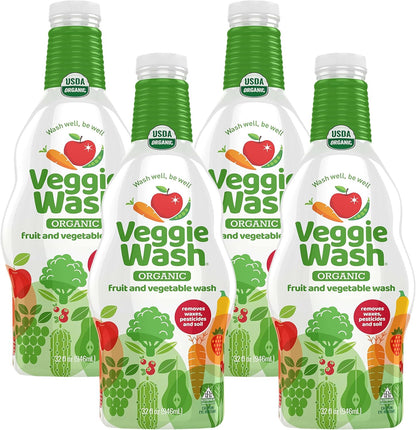 Veggie Wash Organic Fruit and Vegetable Wash, Certified Organic, Ideal for Cleaning Produce, 16 Fluid Ounce, Pack of 3 (Packaging May Vary)