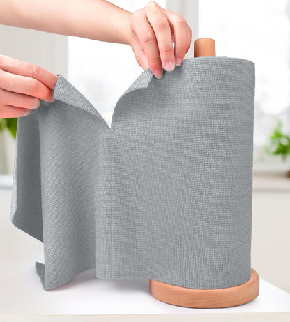 KitchLife Microfiber Cleaning Cloth Roll - Tear-Away Reusable Microfiber Paper Towels, Lint-Free, Washable, 20 Sheets for Kitchen, Car, Dishes, and Sensitive Surfaces (Pink)
