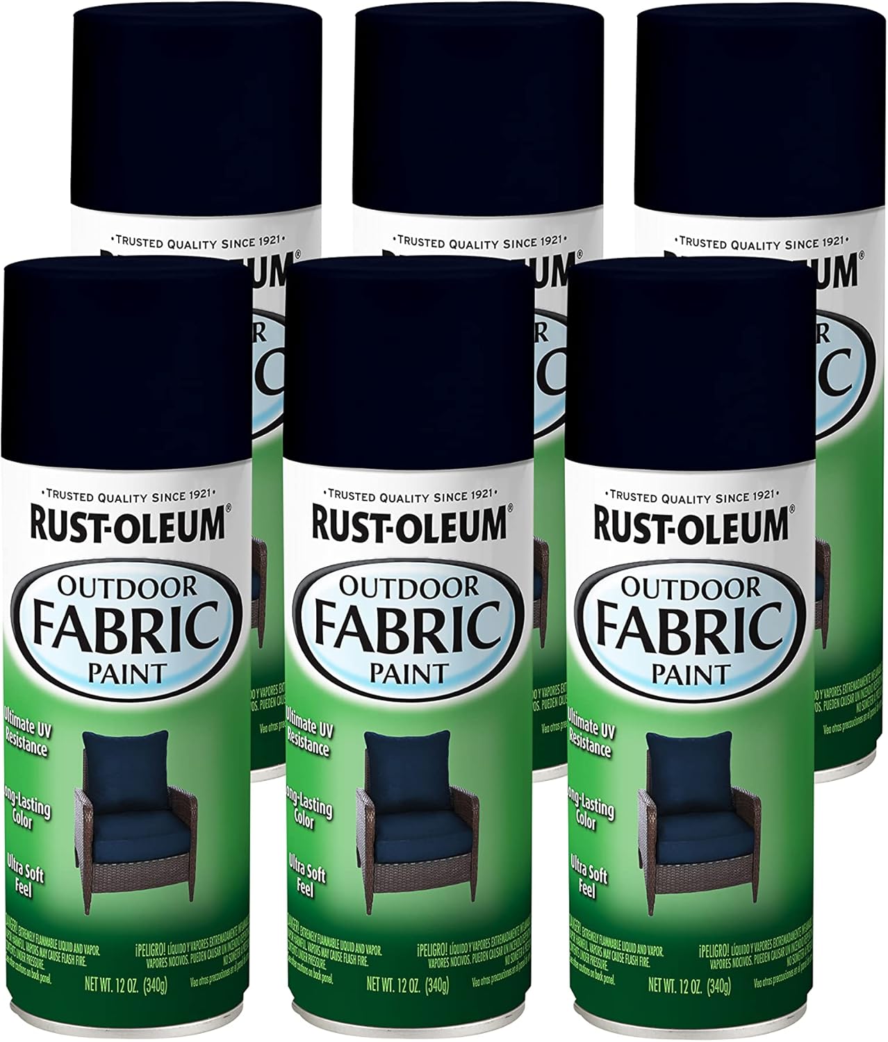 Rust-Oleum 358832 Outdoor Fabric Spray Paint, 12 oz, Navy