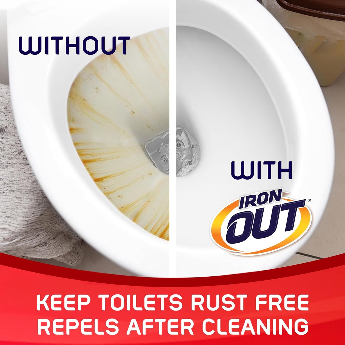 Iron OUT Automatic Toilet Bowl Cleaner Tablets, Helps Remove and Prevent Rust Stains with Every Flush, Lasts up to 45 Days, Made in the USA, 6 Tablets