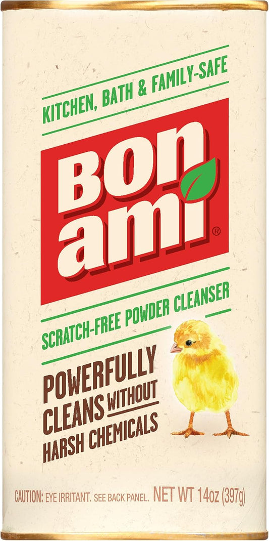 BON AMI Powder Cleanser for Kitchens & Bathrooms - All Types of Surfaces, Cleans Grime & Dirt, Polishes Surfaces, Absorbs Odors (4 Pack)