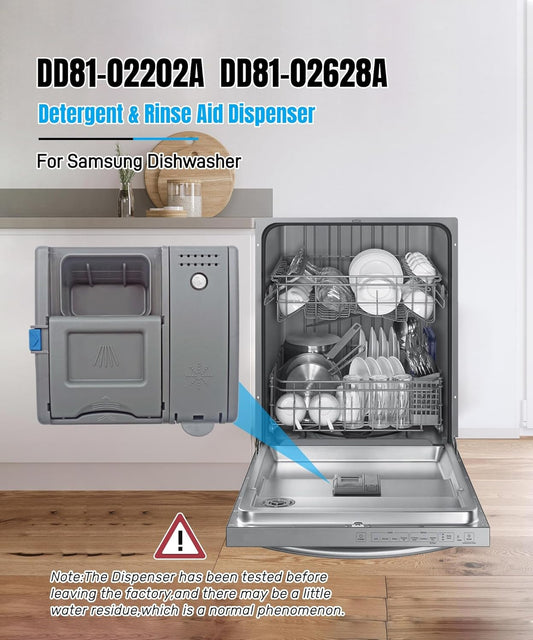 DD81-02202A Dishwasher Rinse-Aid soap Dispenser Parts,DD81-02628A Detergent & Rinse Aid Dispenser Replacement for Samsung Dishwasher,DW80M2020US,DW80R2031US,DW80N3030US/UW/UB