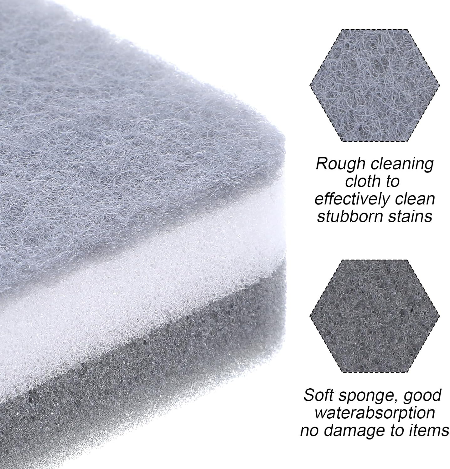 40 Pack Kitchen Dishwashing Sponge Bulk, Non Scratch Dishes Scouring Pad, Odor-Free Cleaning Sponge Wipes for Travel, Camping, Apartments