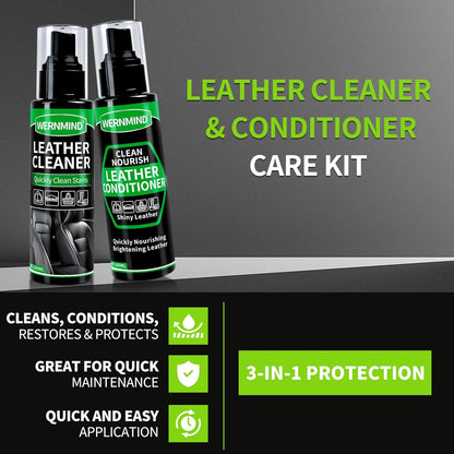 Leather Cleaner and Conditioner Cream Care Kit for Car Interiors Seats,Couches,Purses,Bags,Jackes,Boots