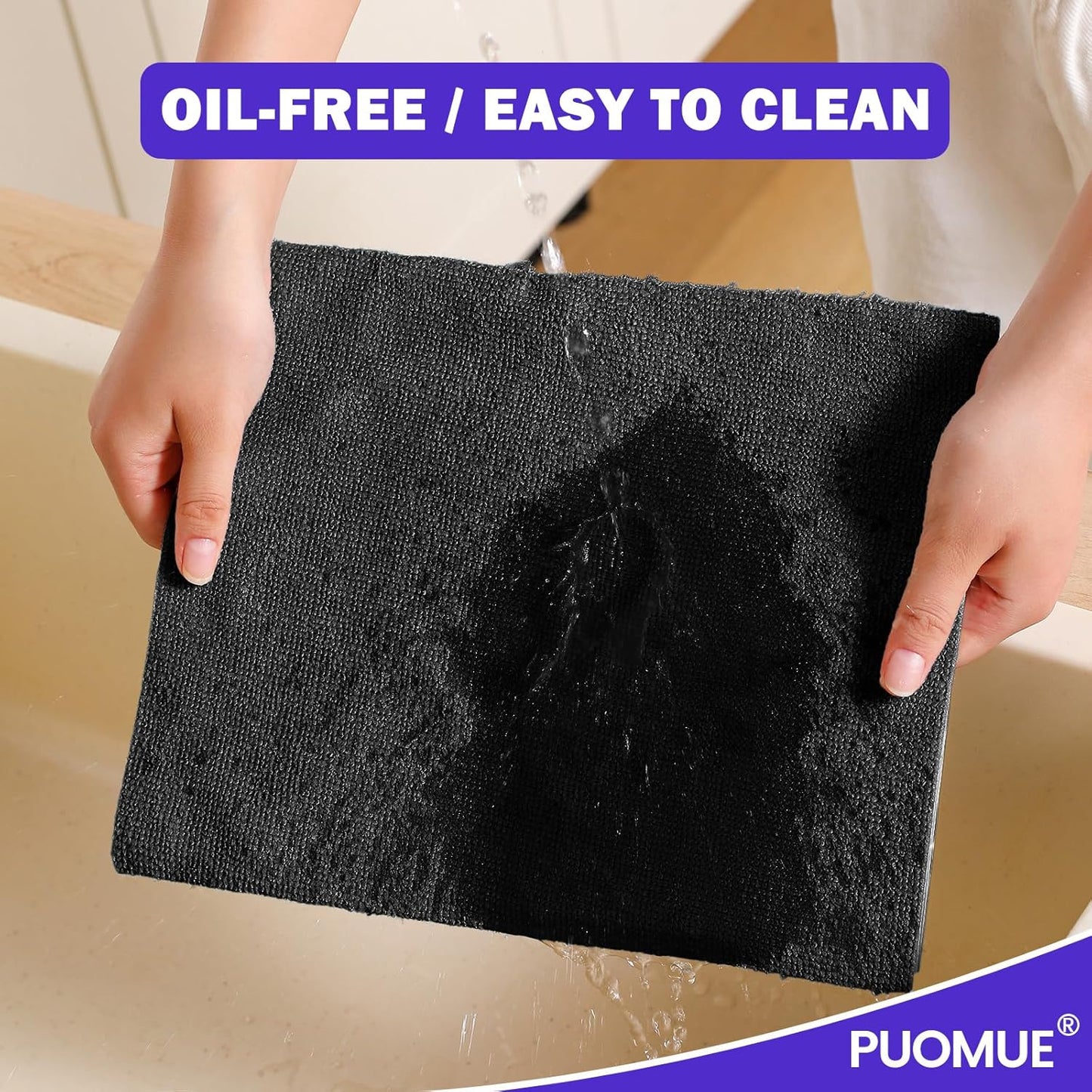 Puomue 55 Pack Microfiber Cleaning Cloth Roll, Tear Away Reusable Towels, 11" X 9", Ultra Absorbent & Lint Free Microfiber Cloth for Cleaning Cars, Kitchen, Window, Home and Shop, Grey