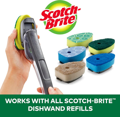 Scotch-Brite Heavy Duty Advanced Soap Control Dishwand Kit, Includes 1 Wand & 5 Refill Pads, Control Soap With A Button, Keep Your Hands Out Of Dirty Water