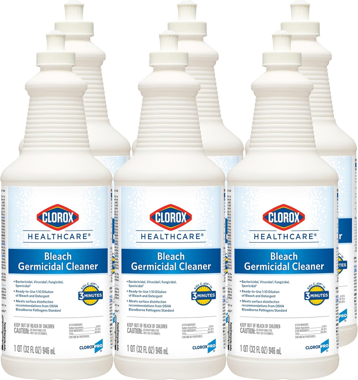 Clorox Healthcare Bleach Germicidal Cleaner Pull-Top, 32 Fluid Ounces (Package May Vary)