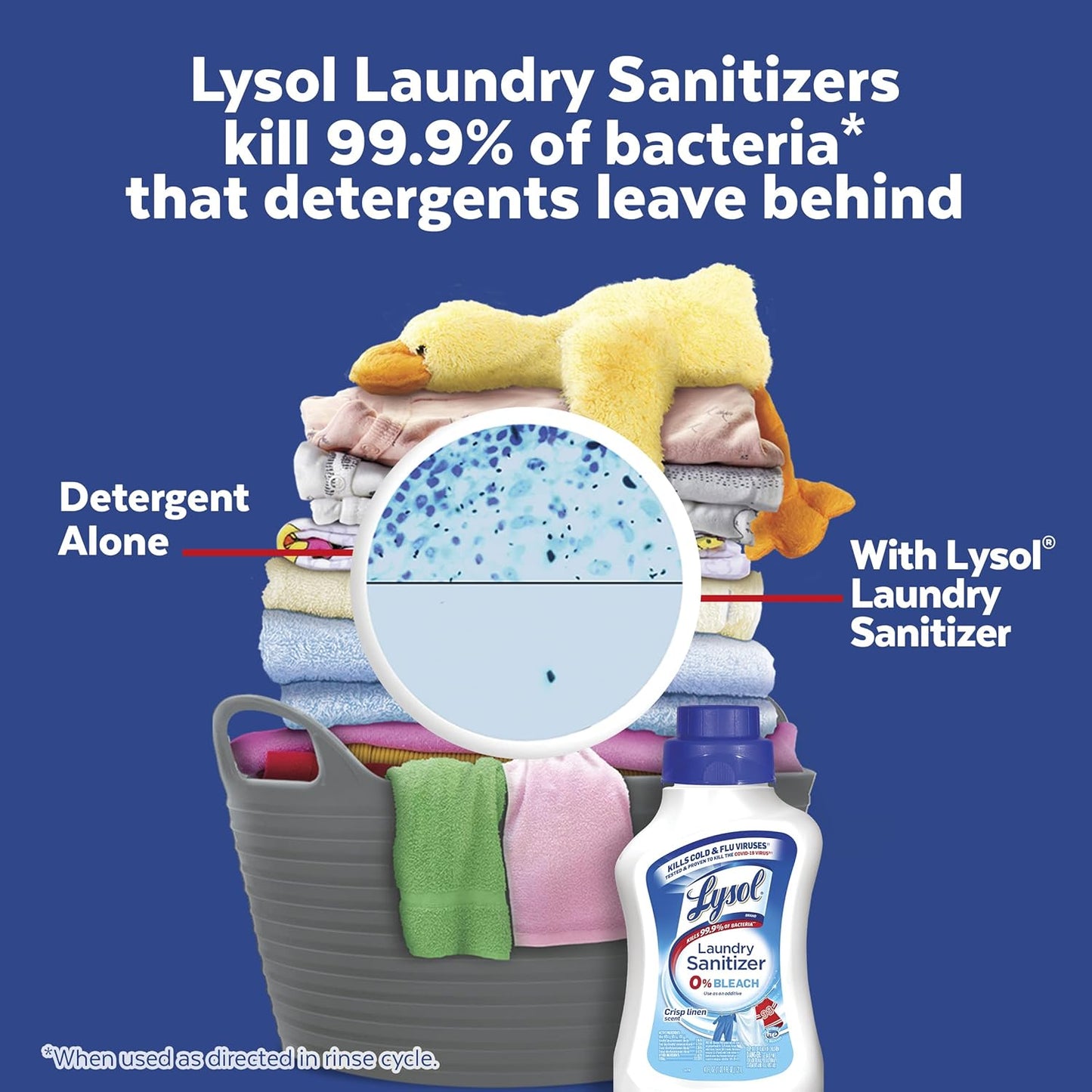 Lysol Disinfectant Laundry Sanitizer & Scent Booster, Laundry Detergent Additive, Color Safe Bleach Alternative, Laundry Odor Eliminator, Kills Bacteria & Viruses, Crisp Linen Scent, 41 Fl Oz Liquid