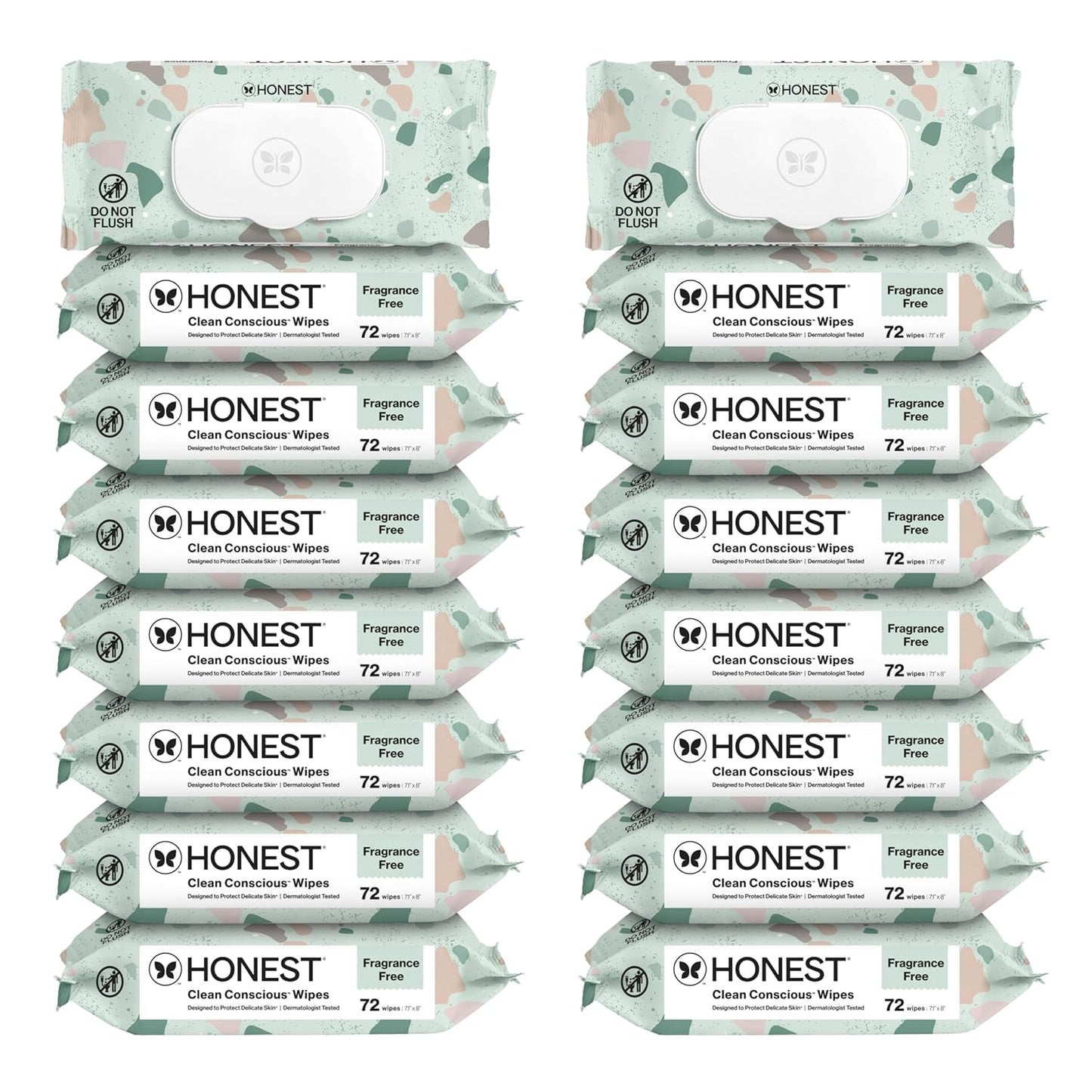 The Honest Company Hypoallergenic Multi-Use Baby Wipes for Sensitive Baby Skin, Rose Blossom, 60 Count