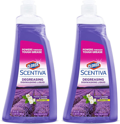 CLOROX Scentiva Dishwashing Liquid Soap | Smells Great and Cuts Through Grease Fast | Quick Rinsing Formula for a Powerful Clean You Can Trust, Pacific Breeze & Coconut, 26 Oz (Pack of 6)
