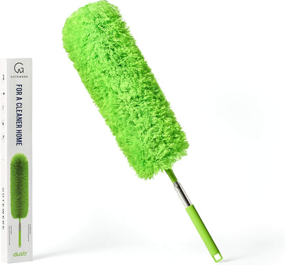 Extendable Feather Duster, Microfiber Duster, Ceiling Fan Duster, Feather Dusters for Cleaning, Dust Cleaner, Cobweb Duster - Electrostatic Bendable Head - up to 55 Inch
