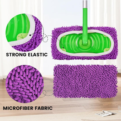 6Pcs Reusable Microfiber Mop Pads Compatible with Sweeper Mop, Replacement Wet Mopping pad Refills & Washable Dry Sweeping Cloths for Surface/Hardwood Floor Cleaning