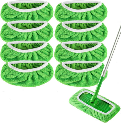 Reusable Microfiber Mop Pads for Swiffer Sweeper Mop - Dry Sweeping Cloths & Wet Mopping Cloths for Household Cleaning - Washable Wet Pads for Mopping Floors - 4 Pack (Mop is not Included)