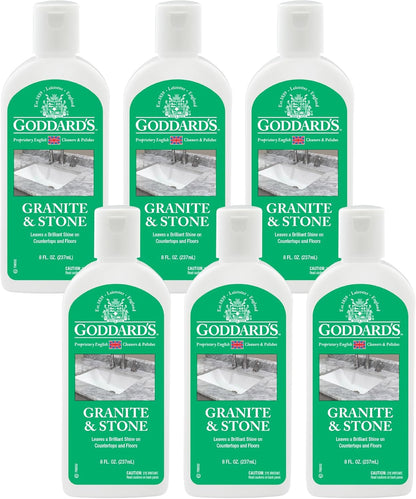 Goddard's Granite & Marble Polish - Clean and Shine Countertops, Tile, and Stone with Carnauba Wax - Water Stain Protection, 8oz