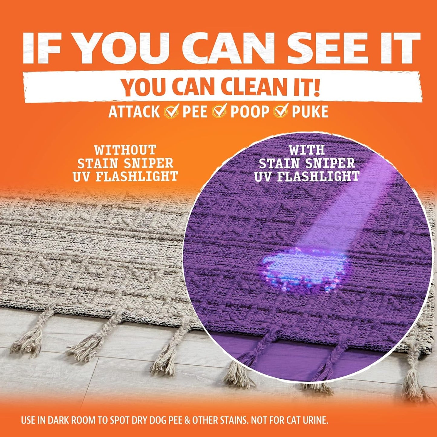ANGRY ORANGE Stain & Odor Remover - 32oz Pet Urine Enzyme Cleaner - Enzymatic Dog & Cat Pee Destroyer and Odor Eliminator - NEW Orange Rush Scent Cleaning Solution for Home