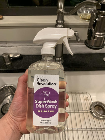 Clean Revolution SuperWash Dish Soap Spray 128oz Refill Supply Container, Ready to Use Formula, Citrus Fragrance, 1 Pack