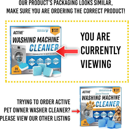 ACTIVE Washing Machine And Dishwasher Cleaning Tablets Bundle - Includes 12 Month Supply Dishwasher Cleaner Deodorizer & Washing Machine Descaler Deep Cleaning Tablets - 48 Tablet Set