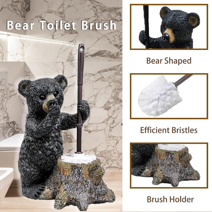 Toilet Brush Holder Set for Bathroom Super Cute Dog Base Solidly Toilet Bowl Brush and Holder Flexible and Durable Style Stylish Toilet Cleaner Brush Saving Storage Space Toilet Brushes for Bathroom