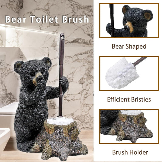 Toilet Brush Holder Set for Bathroom Super Cute Dog Base Solidly Toilet Bowl Brush and Holder Flexible and Durable Style Stylish Toilet Cleaner Brush Saving Storage Space Toilet Brushes for Bathroom