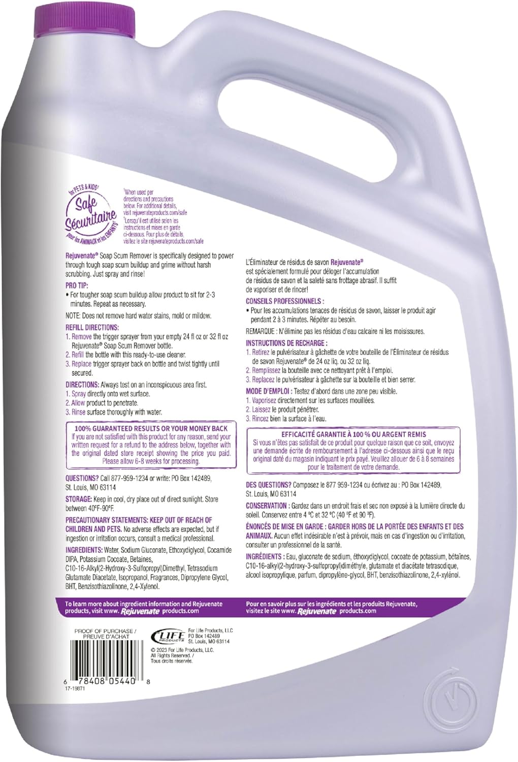 Rejuvenate Soap Scum Remover Easily Dissolves Soap Scum Without Scrubbing, 24 Ounces