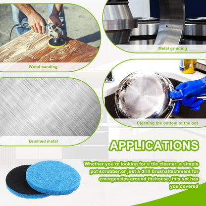 16pcs Kitchen Pads Power Scrubber Pads Set Electric Scrubber Replacement Scouring Pads fit for Dremel Versa Scouring Pads,Green