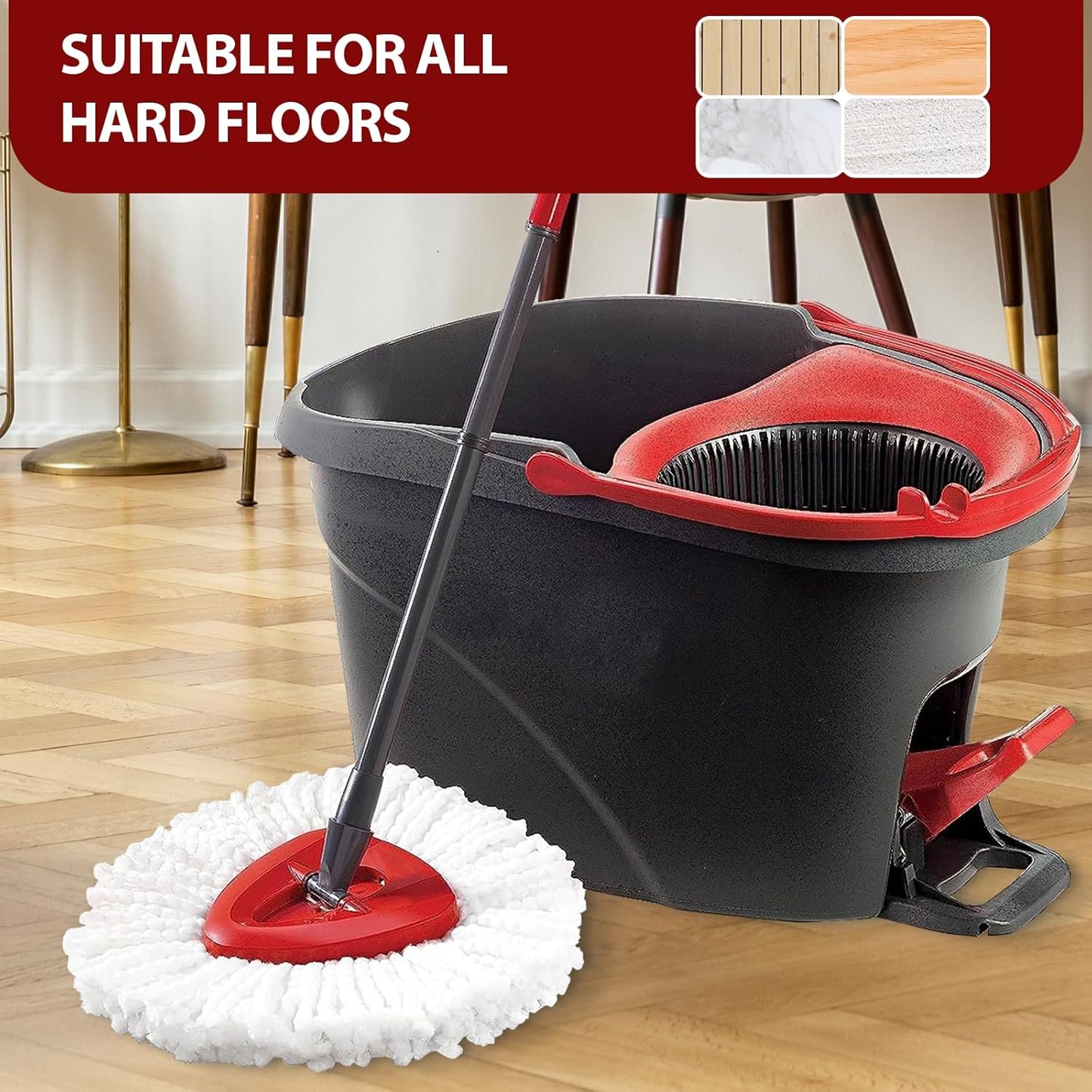 Mop Replace Head, 3 Pack Spin Mop Replacement Head Easywring 1-Tank System, Easy Cleaning, Microfiber, Machine Washable