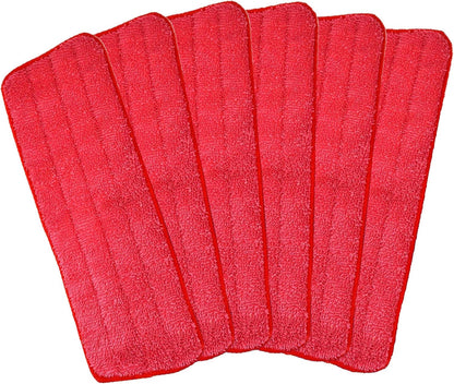 Microfiber Replacement Mop Pad, 18" x 6" Wet & Dry Home & Commercial Cleaning Refills, Reusable Floor Mop Pads (6 Pack) Blue