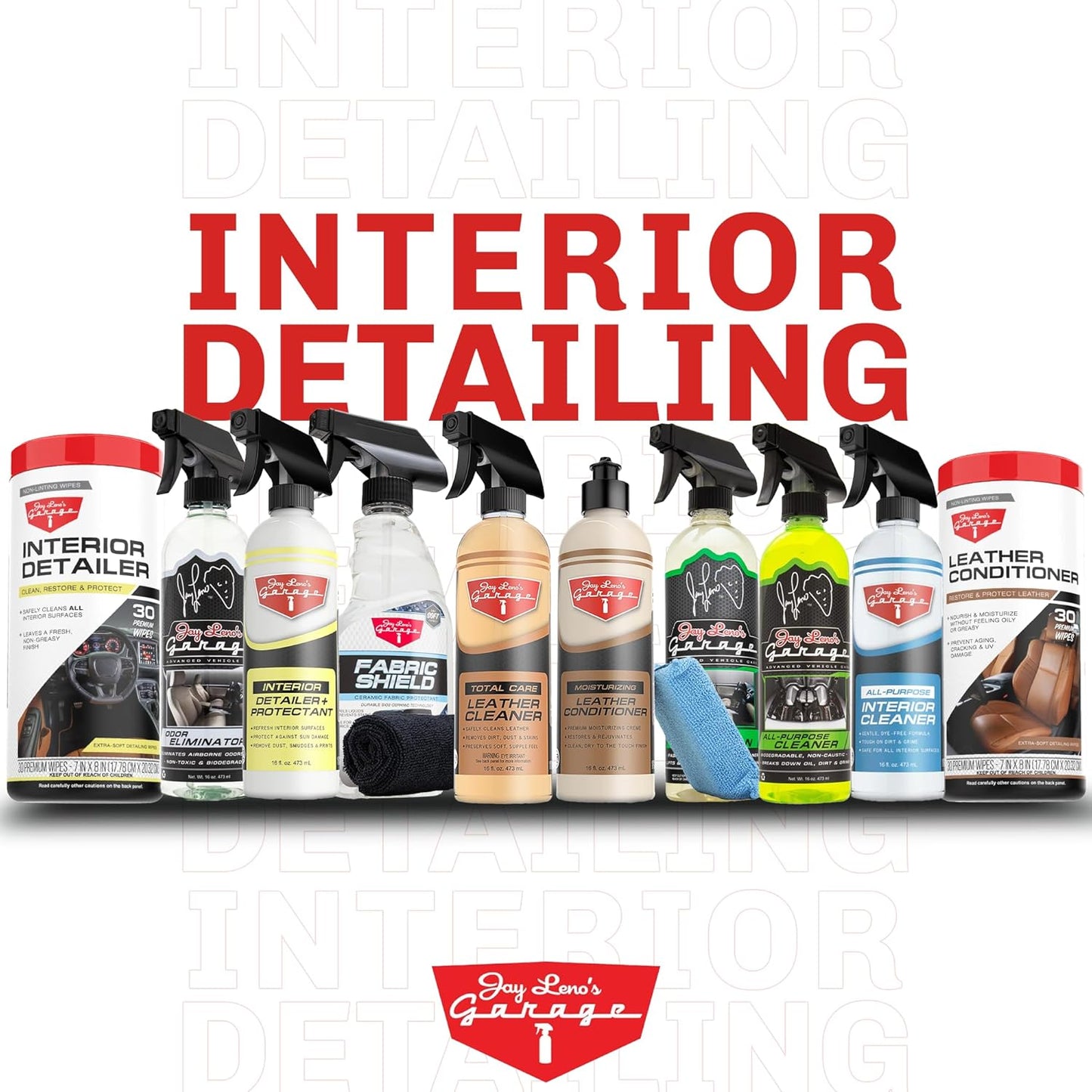 Jay Leno's Garage Car Leather Conditioner and Auto Leather Care - Professional Leather Conditioner for Car Seats, Nourishes Protects & Restores, Lanolin & Beeswax Formula, Non-Greasy Finish (16 oz)