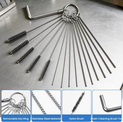 Carburetor Cleaning Kit, 13 Stainless Steel Wires, 10 Needles, 5 Nylon Brushes,1pick, 4 Cleaning Hooks and 1 Hex Wrench 2 Brushes, Tool for Motorcycle, Lawnmower, ATV, Chainsaw, Spray Gun