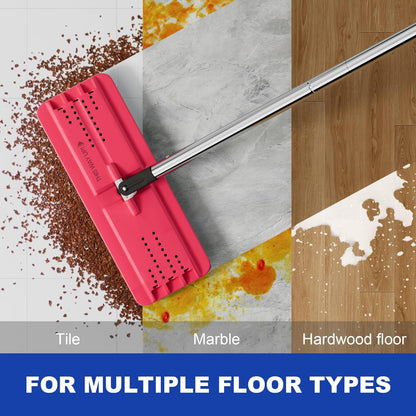 JOYMOOP Microfiber Flat Mop and Bucket System, Mops for Floor Cleaning and Wall Cleaner, Hardwood, Tile, Laminate, Vinyl Floors, Smooth Walls, and Glass Windows - 50" Flat Mop+1 Microfiber Pad[White]
