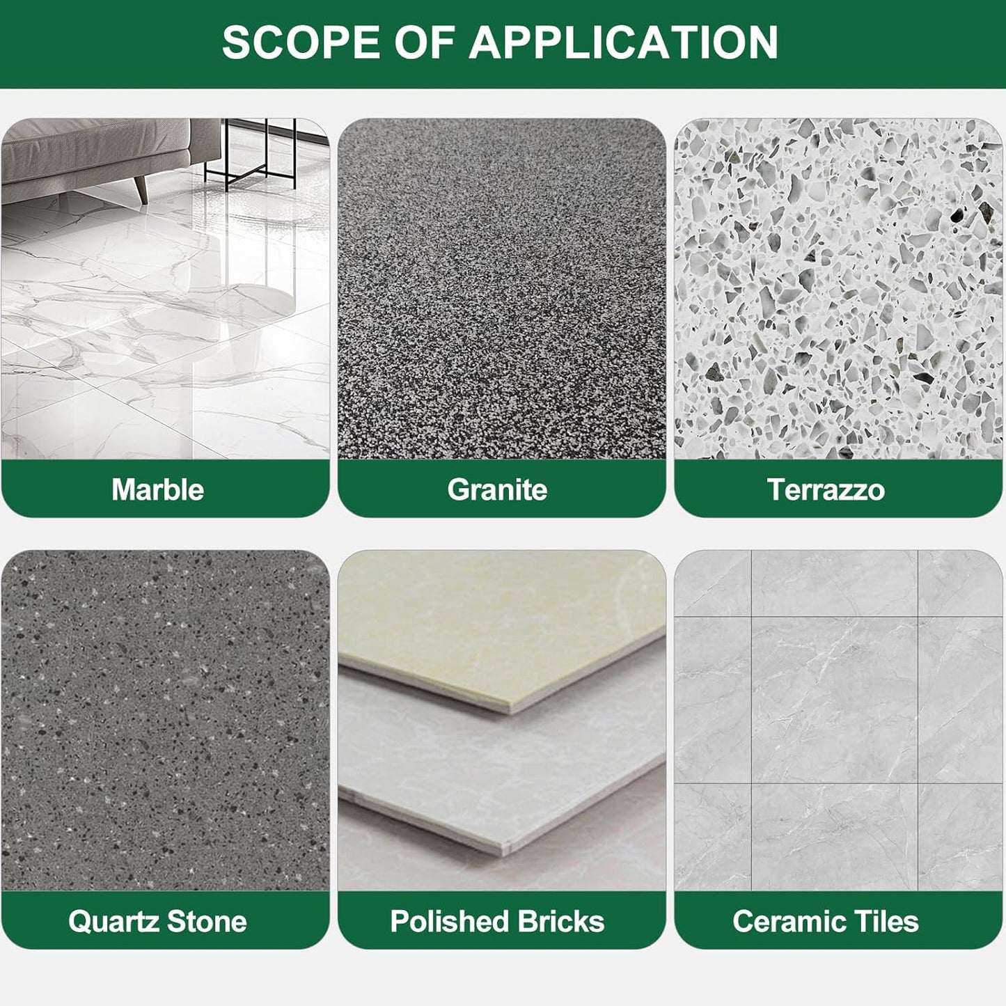 AETHER Marble Polishing Powder, Restore Shine Remove Water Stains Scratches Rings Etches, Professional Stone Polishing & Cleaning Powder for Marble Stone Granite Quartz Tile Floor Countertop Surfaces