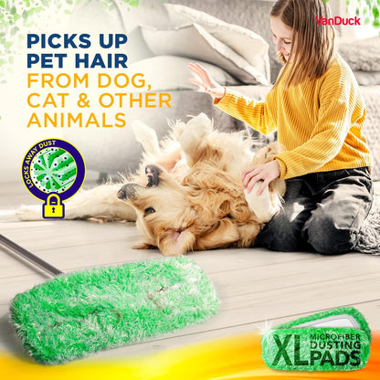 VanDuck XL Cotton Mop Pads Compatible with Swiffer XL (2 Pack) - Extra Large Wet and Dry Pads Refills - Cotton Covers Reusable Mop Heads (Handle is Not Included)