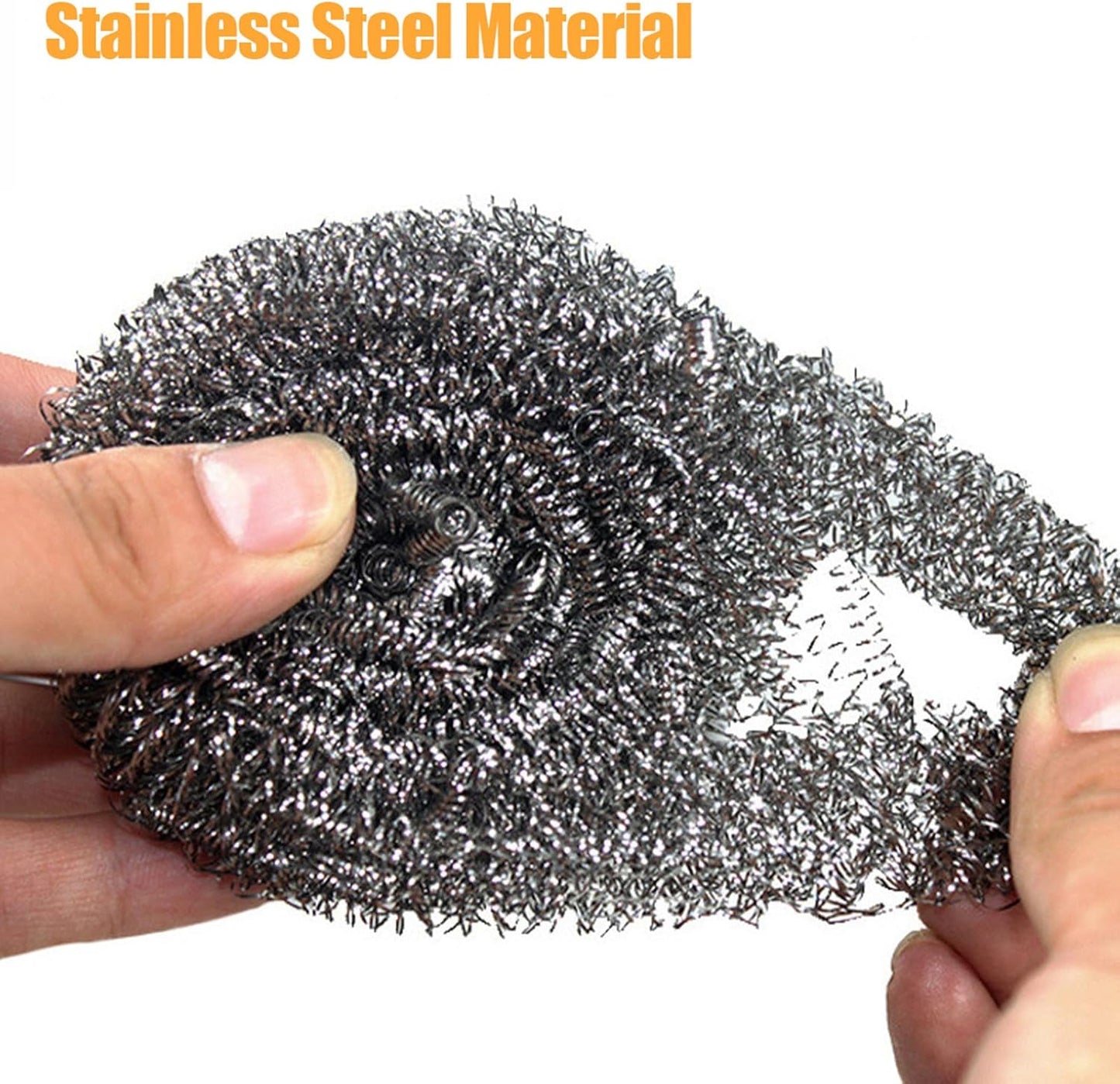 20 Pack Steel Wool Scrubbers, 2.36 Inch Stainless Steel Cleaning Pads, Heavy Duty Scouring Pads for Pots and Pans, Non-Scratch Kitchen Scrubber for Dishes, Grills, and Cookware