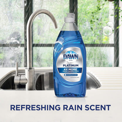 Dawn Platinum Refill Jug Dish Soap, Fresh Rain Scent Liquid Dishwashing Detergent Powerful Dawn Dish Soap for Tough Grease Removal Dishwashing Liquid Value Pack, 51.5 oz (Pack of 2)
