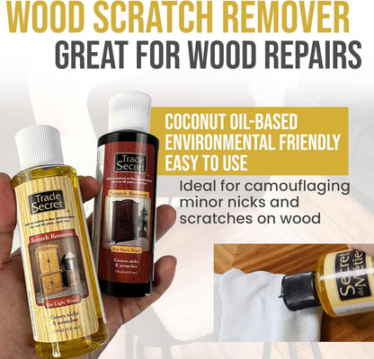 Trade Secret Scratch Concealer for Real Wood Furniture & Floors – Restores Dark Wood Scratch, Covers Nicks, Scuffs & Dogs, Cats Scratches, Marks, Minor Defects