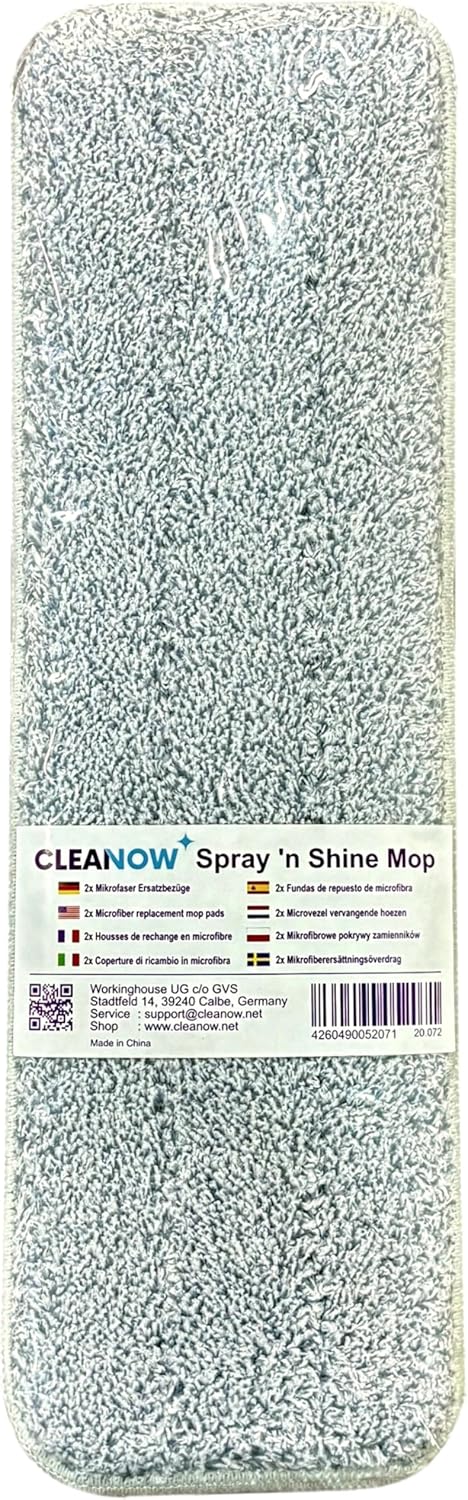 Spray ‘n Shine Spray mop for Floor Cleaning - 2 x Wet & Dry Washable Microfiber Pads - 330 ml Refillable Bottle - Pad Refill